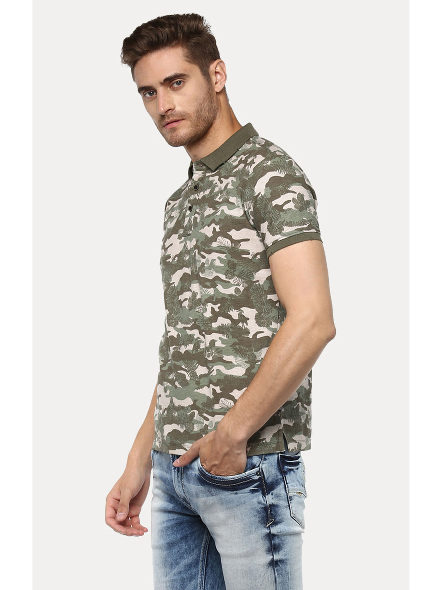 Camouflage Slim Fit Polo T-Shirt 