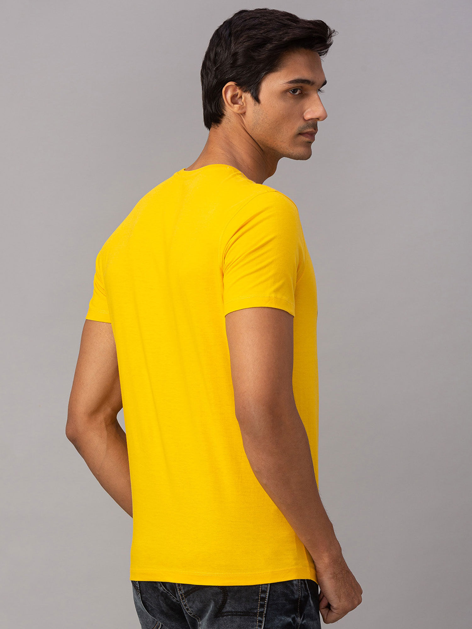 Buy Spykar Yellow Cotton Slim Fit T 