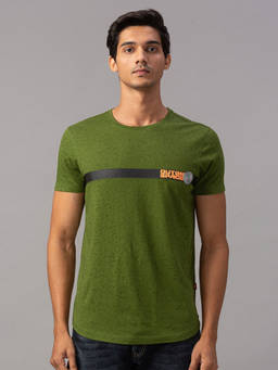 Spykar - Green Cotton Slim Fit T-shirt