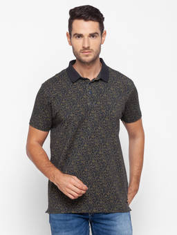Spykar - Green Cotton Men Polo T-shirt