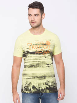Spykar - Green Cotton Activewear T-shirts