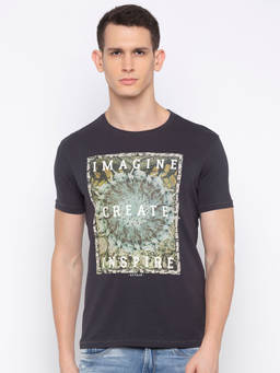 Spykar - Black Blended Slim Fit T-shirt