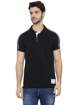 Spykar - Black Solid Polo T-shirt