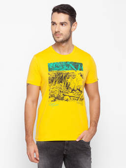 Spykar - Yellow Cotton Men T-shirt