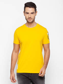 Spykar - Yellow Cotton Men T-shirt
