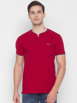 Spykar - Red Cotton Men T-shirt