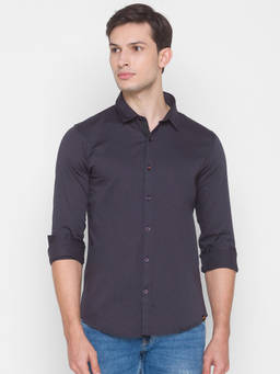 Spykar - Black Cotton Men Shirt