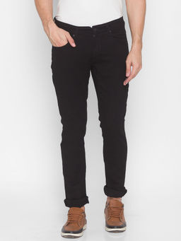 Spykar - Black Cotton Mens Jeans