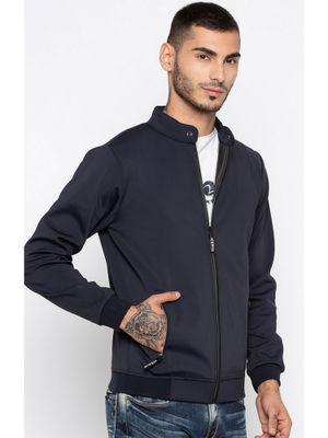 Buy Spykar Navy Blue Solid Regular Fit 