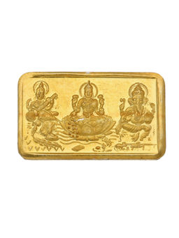 Sri Jagdamba Pearls - 5 Grams 24Kt (999) Ganesh Saraswathi Lakshmi Gold Coin