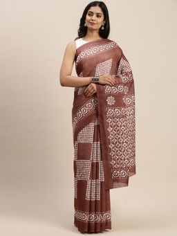 Soch - Printed Fashion Silk Blend Saree with Unstitched Blouse