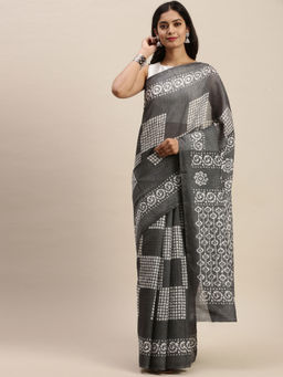Soch - Printed Fashion Silk Blend Saree with Unstitched Blouse