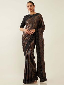 Soch - Multi Poly Georgette Woven Design Saree with Unstitched Blouse