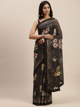 Soch - Printed Fashion Pure Georgette Saree with Unstitched Blouse
