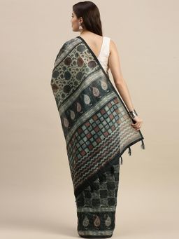 Soch - Blue Pure Chiffon Printed Saree