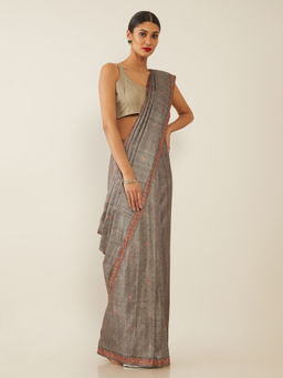 Soch - Woven Design Green Saree with Unstitched Blouse