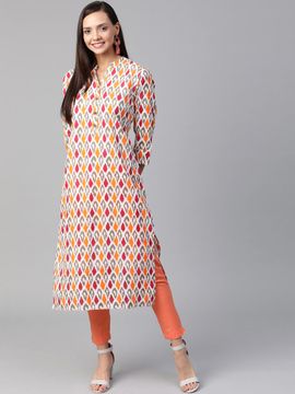 ikat straight kurti
