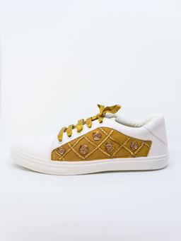 The Saree Sneakers - Golden Embroidered Sneaker