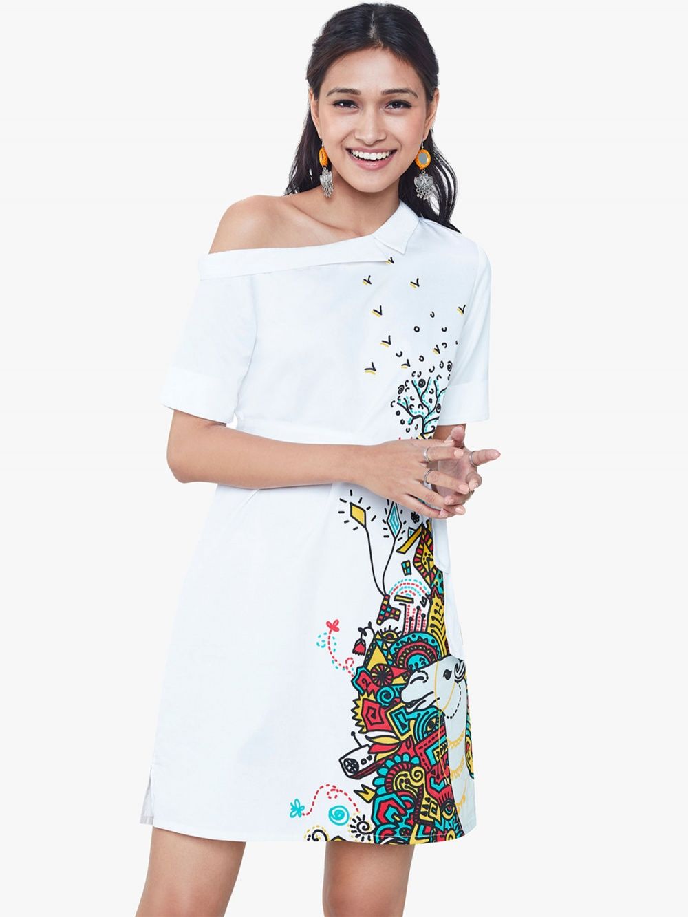 Global Desi White One Shoulder 