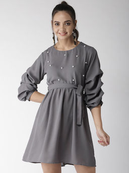 Style Quotient - Women Grey Solid A-line Dress (Set of 2)