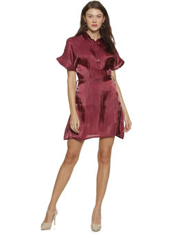 PINACOLADA - Maroon Casual Stylish Drawstring Dress