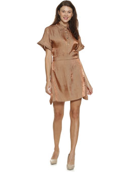 PINACOLADA - Brown Casual Stylish Drawstring Dress