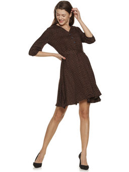 PINACOLADA - Brown Casual Stylish Drawstring Dress