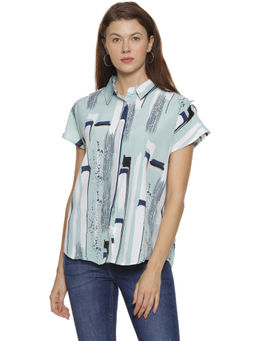 PINACOLADA - Women Casual Graphic Print Green Top
