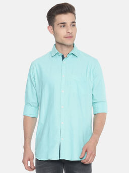 Campus Sutra - Men Solid Casual Blue Shirt