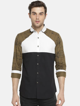 Campus Sutra - Men Self Design Casual Brown Shirt