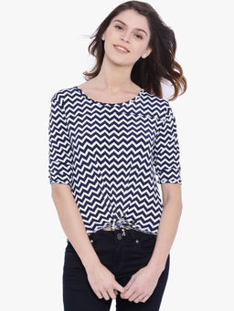 PINACOLADA - Navy Blue Casual Short Sleeve Solid T-Shirt