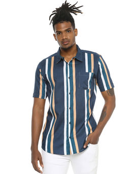 Campus Sutra - Men Multi colour Striped Casual Shirt