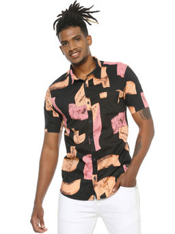 Campus Sutra - Men Black Printed Casual Shirt