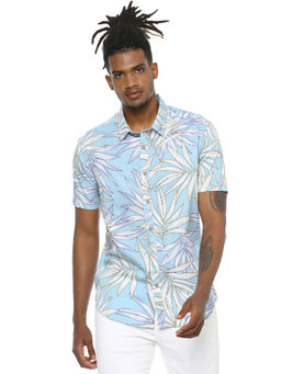 Campus Sutra - Men Blue colour Printed Casual Shirt