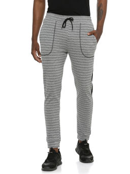 Campus Sutra - Men Striped Grey Casual Track Pant