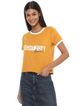 PINACOLADA - Women Mustard Color Printed Top