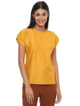 PINACOLADA - Women Mustard Color Solid Top