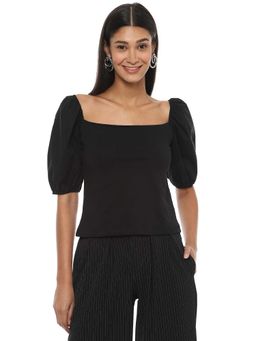 PINACOLADA - Women Black Color Solid Top