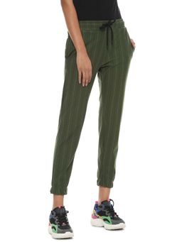 PINACOLADA - Women Green Color Stripes Joggers