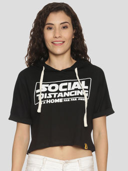 PINACOLADA - Women Casual Full Sleeve Printed Black Top