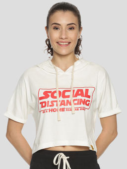 PINACOLADA - Women Casual Full Sleeve Printed White Top