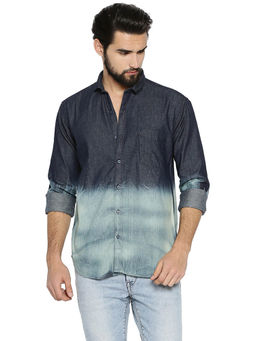 Campus Sutra - Men Solid Casual Blue Shirt