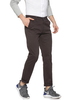 Campus Sutra - Men Regular Fit Brown Trousers
