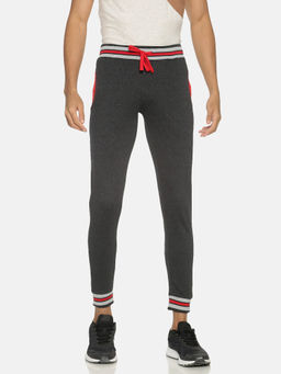 Campus Sutra - Charcoal Self Design Trackpant
