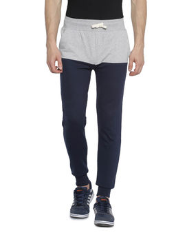 Campus Sutra - Men Colourblocked Blue, Grey Track Pants