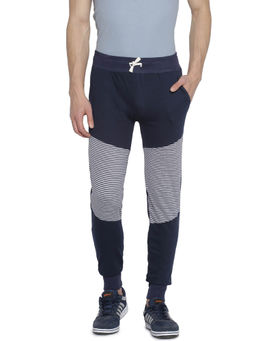 Campus Sutra - Men Checkered Blue Track Pants
