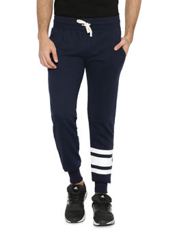 Campus Sutra - Men Striped Blue Track Pants