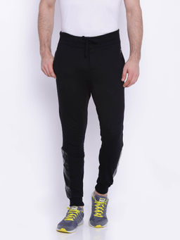 Campus Sutra - Men Solid Black Track Pants