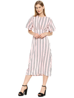PINACOLADA - Women Stylish Pink Striped Design Casual Dress