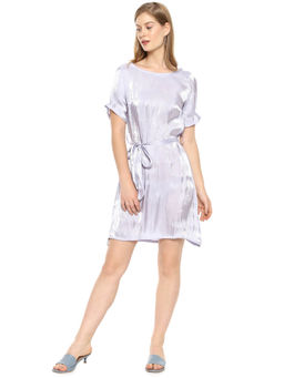 PINACOLADA - Women Stylish Lavender Solid & Front Drawstring Casual Dress